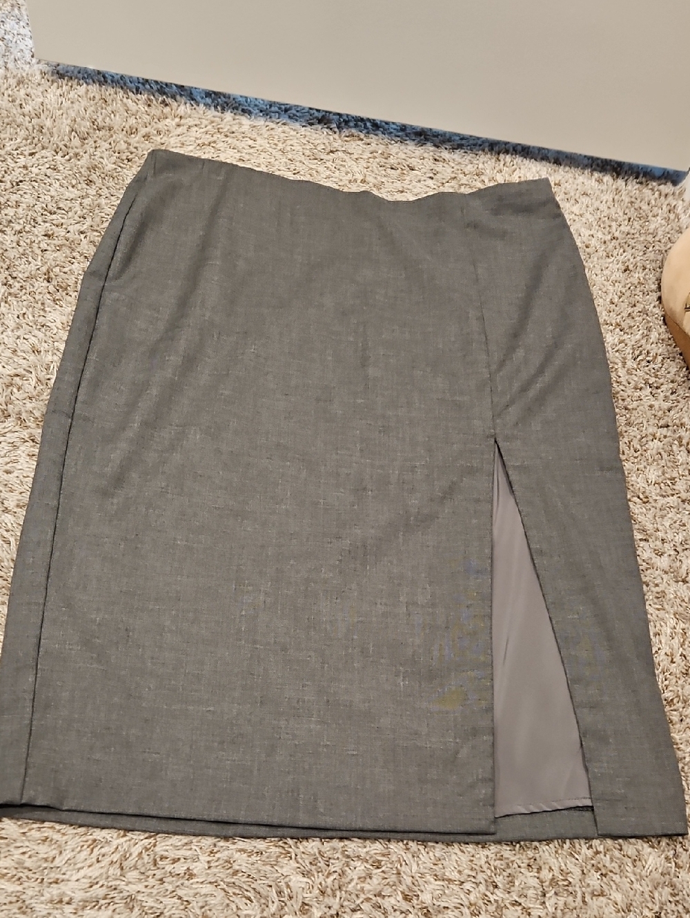Abercrombie & Fitch Charcoal Gray Pencil Skirt with Front Slit - Picture 3 of 3